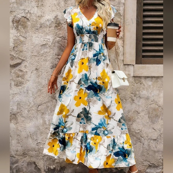 Printed Women's Simple & Elegant Daily Dress - Picture 4 of 5